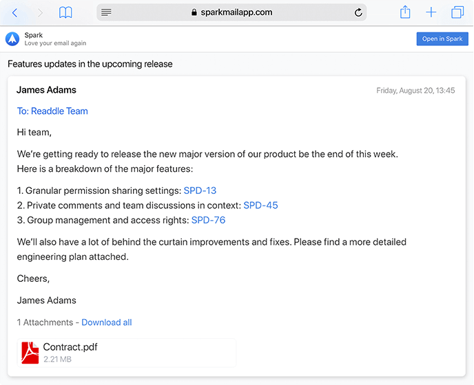 Iphone Ipad そして Mac でメールをリンク共有できる最高のメールアプリ Spark By Readdle